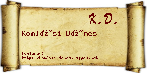 Komlósi Dénes névjegykártya