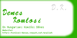 denes komlosi business card